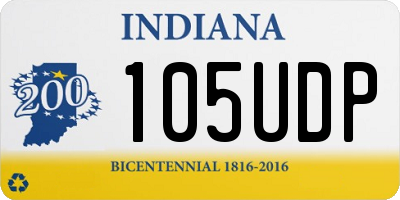 IN license plate 105UDP