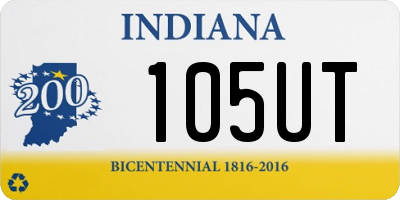 IN license plate 105UT