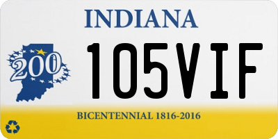 IN license plate 105VIF
