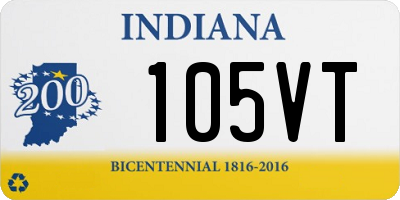 IN license plate 105VT