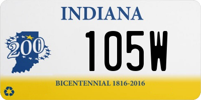 IN license plate 105W