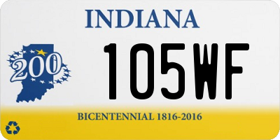 IN license plate 105WF