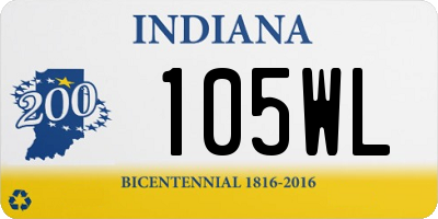 IN license plate 105WL