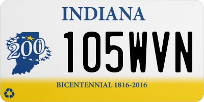 IN license plate 105WVN