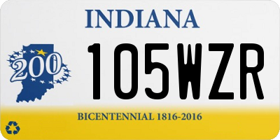 IN license plate 105WZR