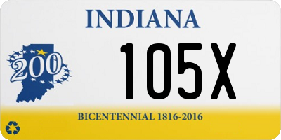 IN license plate 105X