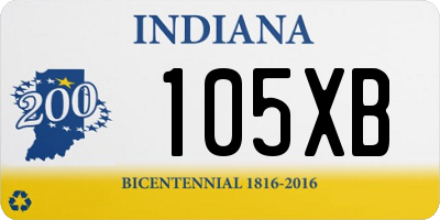 IN license plate 105XB