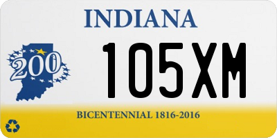 IN license plate 105XM
