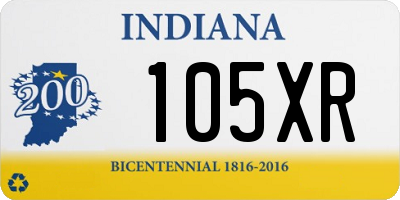 IN license plate 105XR