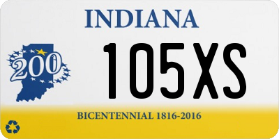 IN license plate 105XS