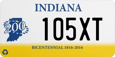 IN license plate 105XT