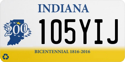IN license plate 105YIJ