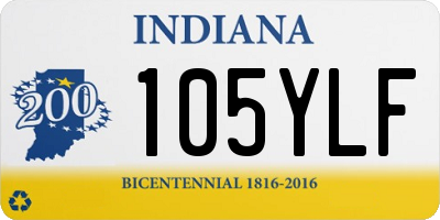 IN license plate 105YLF