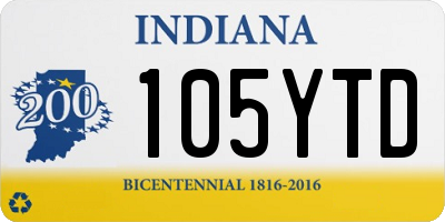 IN license plate 105YTD