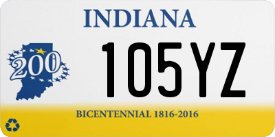 IN license plate 105YZ