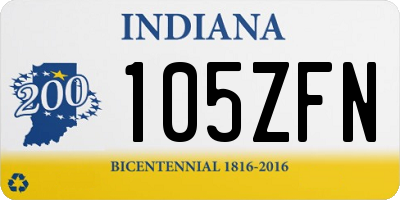 IN license plate 105ZFN