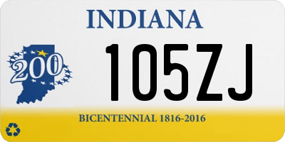 IN license plate 105ZJ