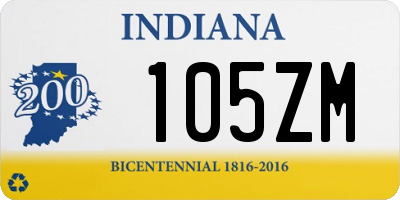 IN license plate 105ZM