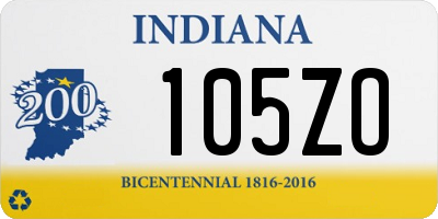 IN license plate 105ZO