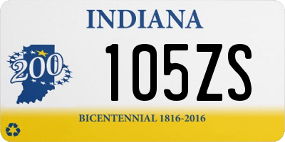 IN license plate 105ZS