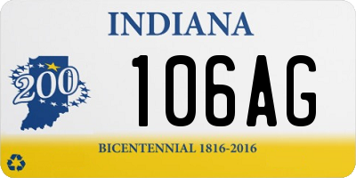 IN license plate 106AG