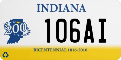 IN license plate 106AI