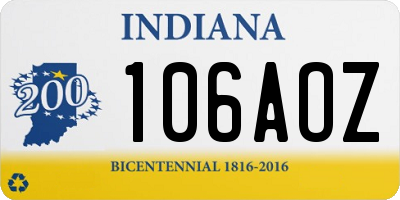 IN license plate 106AOZ