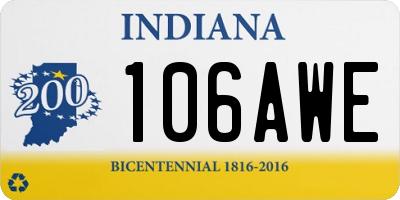 IN license plate 106AWE