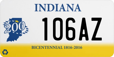 IN license plate 106AZ