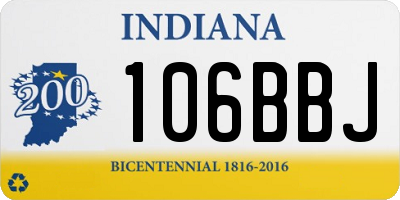 IN license plate 106BBJ