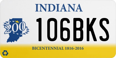 IN license plate 106BKS