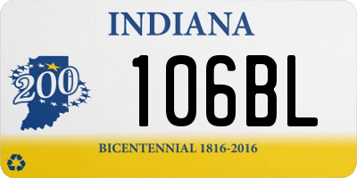 IN license plate 106BL