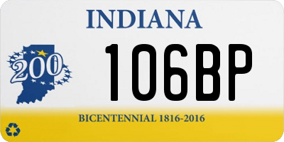 IN license plate 106BP