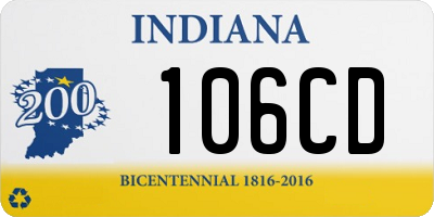 IN license plate 106CD