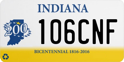 IN license plate 106CNF