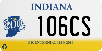 IN license plate 106CS