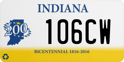 IN license plate 106CW