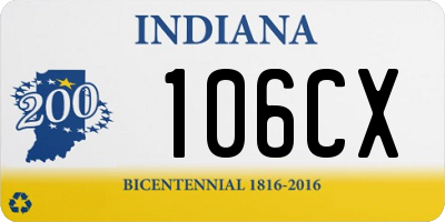 IN license plate 106CX