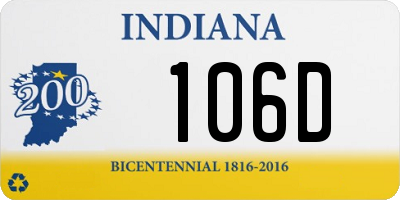 IN license plate 106D