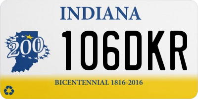 IN license plate 106DKR