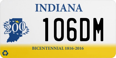 IN license plate 106DM