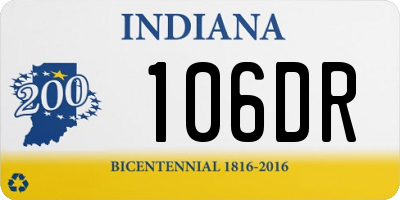 IN license plate 106DR