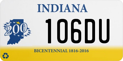 IN license plate 106DU