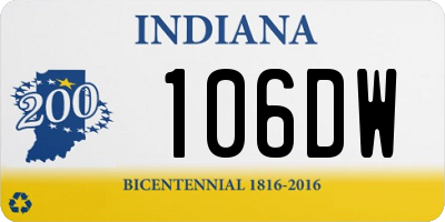 IN license plate 106DW