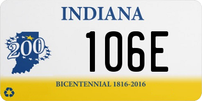 IN license plate 106E