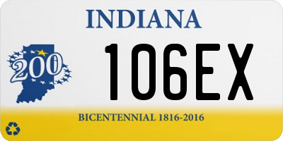 IN license plate 106EX
