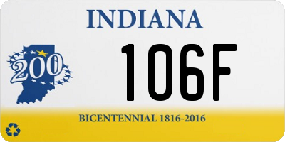 IN license plate 106F