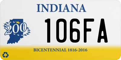 IN license plate 106FA