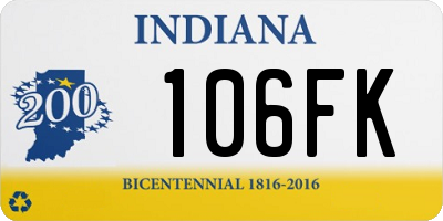 IN license plate 106FK