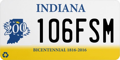 IN license plate 106FSM